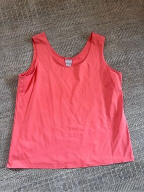 Chico's Coral Scoop Neck Knit Tank